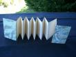 Carnets en accordéon 8 x 5 - idéal pour notes dans le sac à main - 28 vues recto-verso - papier recyclé gris ou brun 90 g/m2 - couvertures variées papier marbré, népalais, toile.